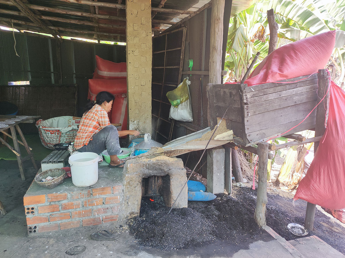 Galette de riz à Battambang, Cambodge